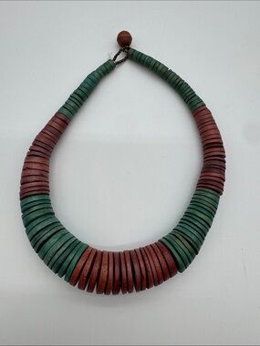 Anthropologie Bohemia choker necklace green red brown